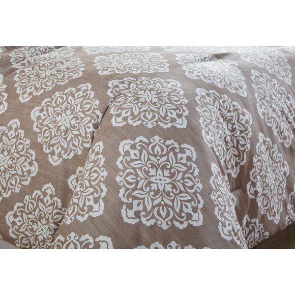 VCNY Curtains Taupe Boho Medallion in White PAIR of Panel 84" Long NEW IN PKG - Picture 2 of 2